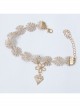 Fashion Simple Baroque White Lace Flower Golden Hollow Diamond Shaped Anklet