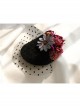 Fashion Personality Exaggerated Halloween Color Flowers Polka Dot Net Yarn Black Top Hat Hairpin