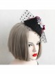 Fashion Personality Exaggerated Halloween Color Flowers Polka Dot Net Yarn Black Top Hat Hairpin