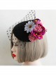 Fashion Personality Exaggerated Halloween Color Flowers Polka Dot Net Yarn Black Top Hat Hairpin