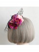 Fashion Personality Exaggerated Halloween Color Flowers Polka Dot Net Yarn Black Top Hat Hairpin