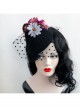 Fashion Personality Exaggerated Halloween Color Flowers Polka Dot Net Yarn Black Top Hat Hairpin