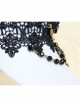 Gothic Retro Man-Made Crystal Fashion Black Lace Rose Multi-Level Female Short Necklace