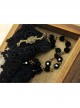 Gothic Retro Man-Made Crystal Fashion Black Lace Rose Multi-Level Female Short Necklace