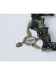 Gothic Black Lace Golden Heart Wings Fashion Exaggerated Retro Choker