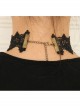 Gothic Black Lace Golden Heart Wings Fashion Exaggerated Retro Choker