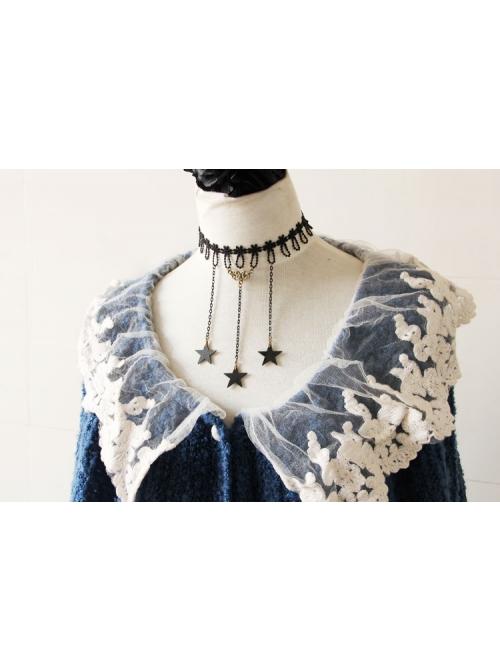 Gothic Black Fashion Personality Lace Wish Stars Tassel Female Choker