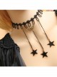 Gothic Black Fashion Personality Lace Wish Stars Tassel Female Choker