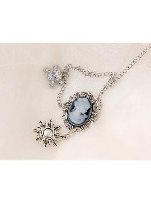 Retro Beauty Skull and Crossbones Silver Little Sun Multi-element Simple All-match Fashion Anklet