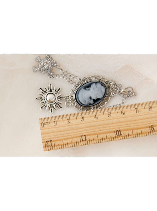 Retro Beauty Skull and Crossbones Silver Little Sun Multi-element Simple All-match Fashion Anklet