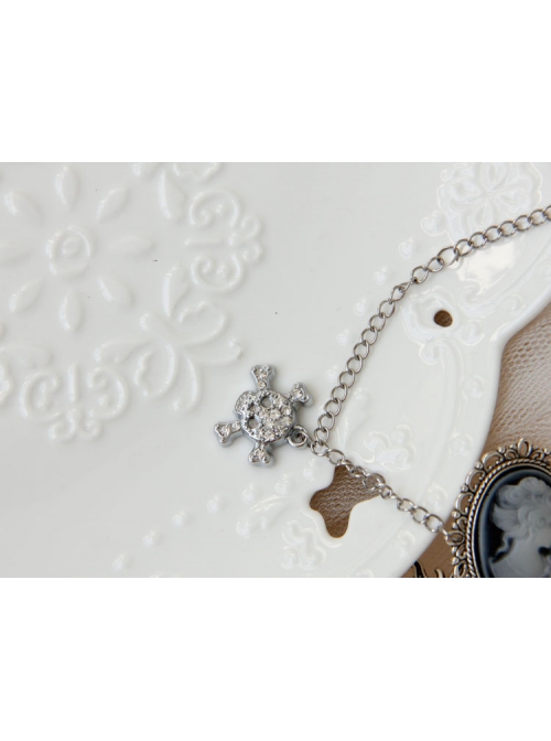 Retro Beauty Skull and Crossbones Silver Little Sun Multi-element Simple All-match Fashion Anklet