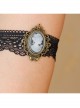 Retro Gothic Victorian Black Lace Retro Beauty Head Elastic Personality Armband