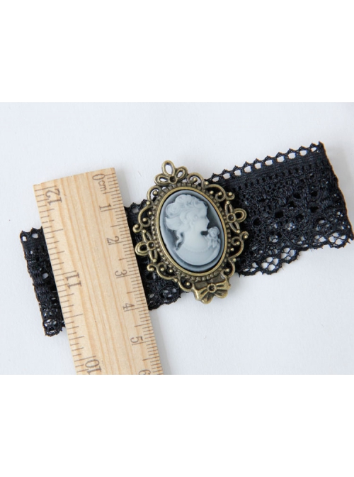 Retro Gothic Victorian Black Lace Retro Beauty Head Elastic Personality Armband