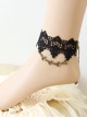 Fashion Handmade Black Lace Flower Gothic Personality Female Wide Anklet