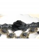 Gothic Exaggerated Fashion Retro Black Lace Rose Pearl Female Tassel Wedding Armband