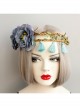 Fashion Leisure Seaside Tourism Blue Flowers Tassel Garland Christmas Prom Party Hair Band