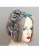 Fashion Leisure Seaside Tourism Blue Flowers Tassel Garland Christmas Prom Party Hair Band