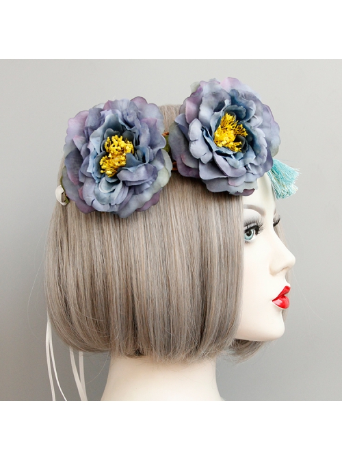 Fashion Leisure Seaside Tourism Blue Flowers Tassel Garland Christmas Prom Party Hair Band