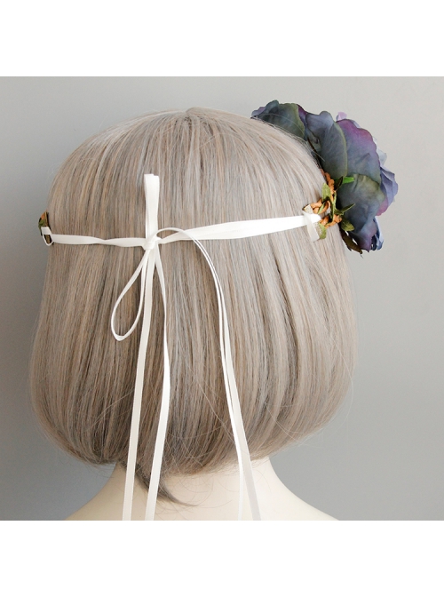 Fashion Leisure Seaside Tourism Blue Flowers Tassel Garland Christmas Prom Party Hair Band