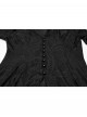 Front Metal Buckle Flare Sleeve Black Gothic Jacquard Knit Long Coat