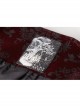 Front Metal Buckle Weave Strap Wine Red Gothic Velveteen Printing Vest