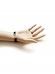 Gothic Black Butterfly Artificial Leather Ruby Retro Fashion Handmade Band Ring Bracelet