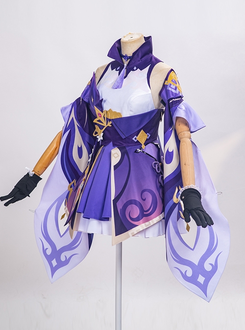 Genshin Impact Keqing Halloween Game Cosplay Costume Full Set