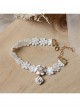 Baroque Fashion Retro Lady White Lace Rose Flower Princess Anklet