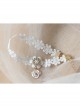 Baroque Fashion Retro Lady White Lace Rose Flower Princess Anklet