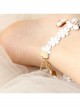 Baroque Fashion Retro Lady White Lace Rose Flower Princess Anklet