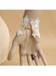 Fashion Retro Blue Rose Flower White Lace Female Handmade Bracelet With Ring