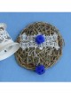 Fashion Retro Blue Rose Flower White Lace Female Handmade Bracelet With Ring
