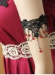 Gothic Punk Retro Fashion Lolita Black Tassel Lace Flower Ruby Armband