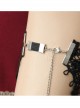 Gothic Punk Retro Fashion Lolita Black Tassel Lace Flower Ruby Armband