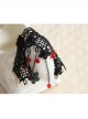 Gothic Punk Retro Fashion Lolita Black Tassel Lace Flower Ruby Armband