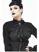 Front Diamond Pendant Bow Lace Hem Black Gothic Jacquard Lace-Up Necktie