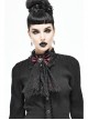 Front Diamond Pendant Bow Lace Hem Dark Red Gothic Jacquard Lace-Up Necktie