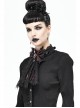 Front Diamond Pendant Bow Lace Hem Dark Red Gothic Jacquard Lace-Up Necktie