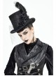 Three-Dimensional Flowers Feather Lace Webbing Decoration Black Gothic Mid-High Hat