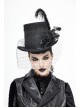 Three-Dimensional Flowers Feather Lace Webbing Decoration Black Gothic Mid-High Hat
