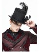 Three-Dimensional Flowers Feather Lace Webbing Decoration Black Gothic Mid-High Hat