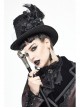 Three-Dimensional Flowers Feather Lace Webbing Decoration Black Gothic Mid-High Hat