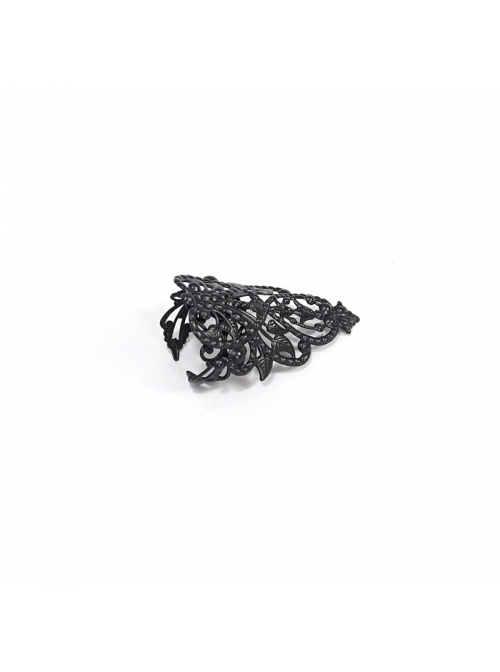 Black Gothic Hollow Pattern Alloy Ring