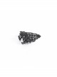 Black Gothic Hollow Pattern Alloy Ring
