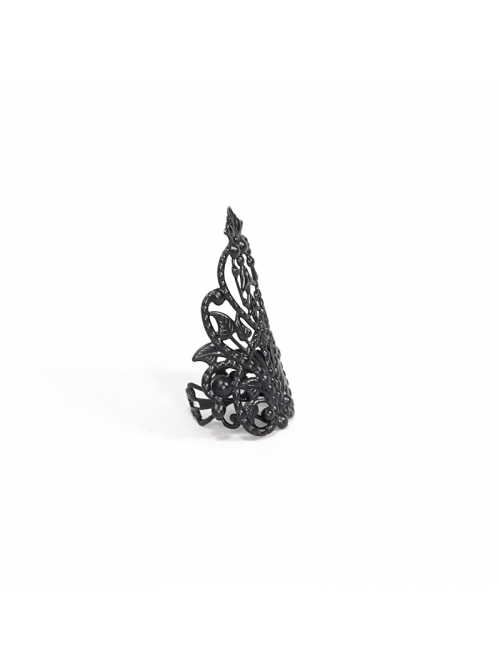 Black Gothic Hollow Pattern Alloy Ring