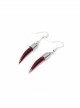 Fang-Shaped Glass Pendant Silver Punk Sterling Silver Earrings