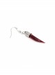 Fang-Shaped Glass Pendant Silver Punk Sterling Silver Earrings