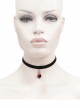 Glass Heart Pendant Flocking Webbing Black Gothic Necklace