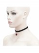 Glass Heart Pendant Flocking Webbing Black Gothic Necklace