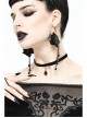 Glass Heart Pendant Flocking Webbing Black Gothic Necklace